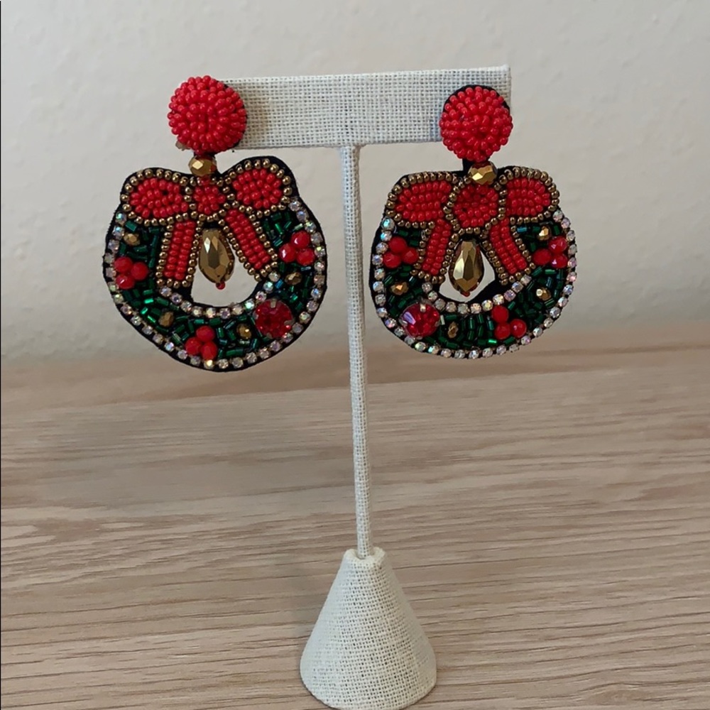 Wreath Christmas earrings